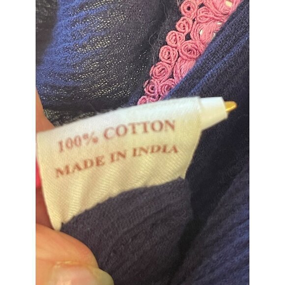 Sulu womens casual long embroidered trim top size 14 - Picture 7 of 8